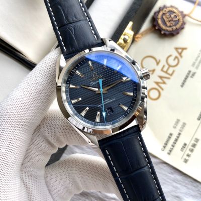 Omega Replica Seamaster Stainless Steel Case Leather Strap 41mmMen's Watch